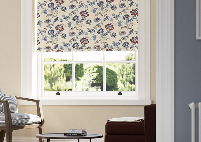 Land & Shore Orchard (Blackout), Blue Red - Roller Blind - Image 5